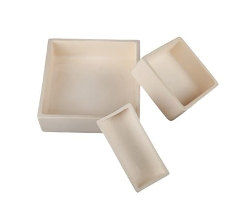 alumina crucible rectangular shape hm